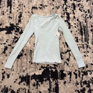 Initimately Free People Blue Woven Long Sleeve Top Size XS/S NWT